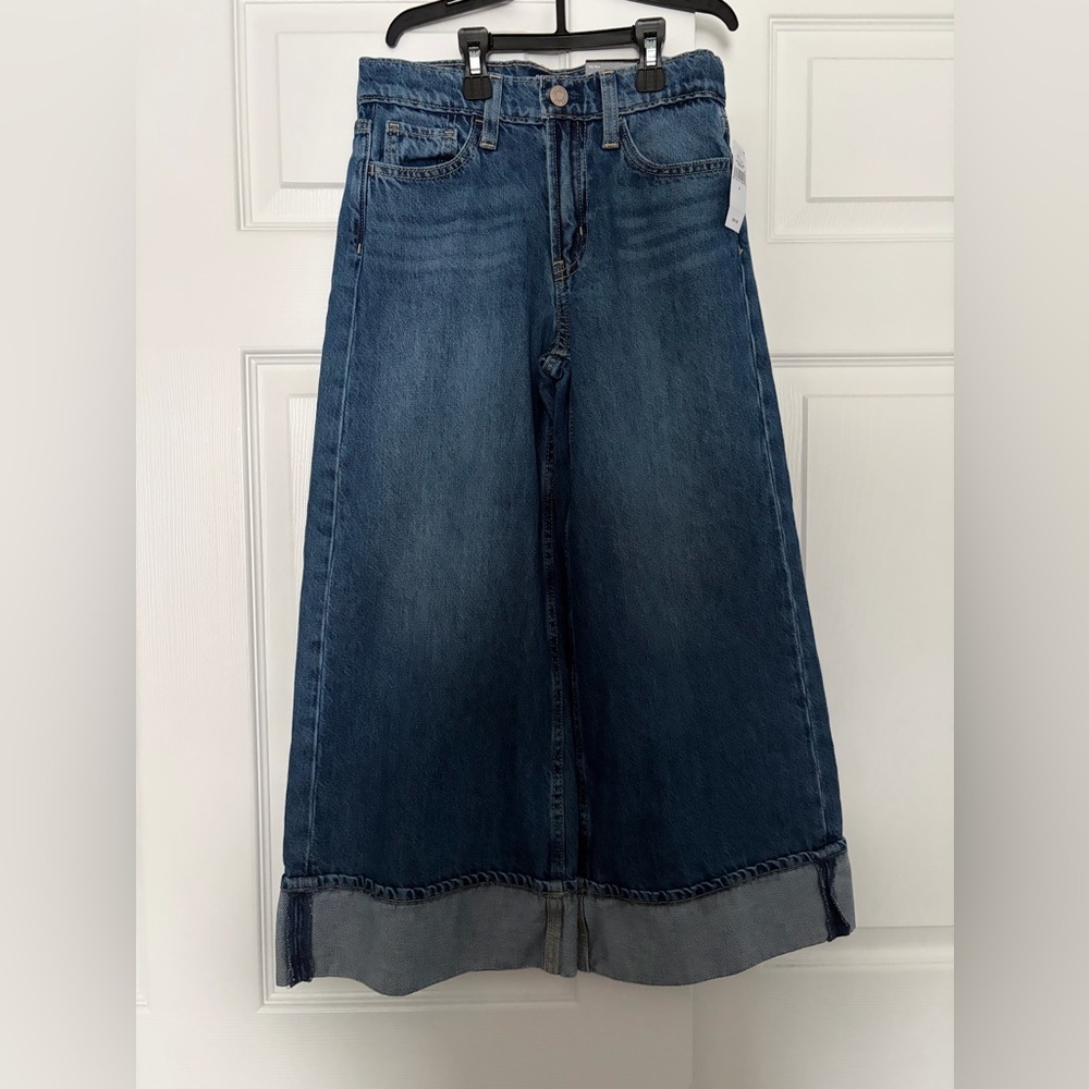 Gap Girls Boho Oversized Wide Leg Mid Rise Adjustable Waist Jeans Size 8 NWT - Picture 1 of 12